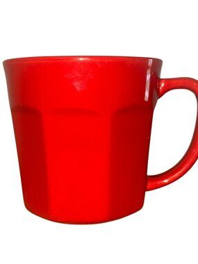 Red Ceramic Mug By Home Essentials 4" Tall Dishwasher & Microwave Safe Made In C